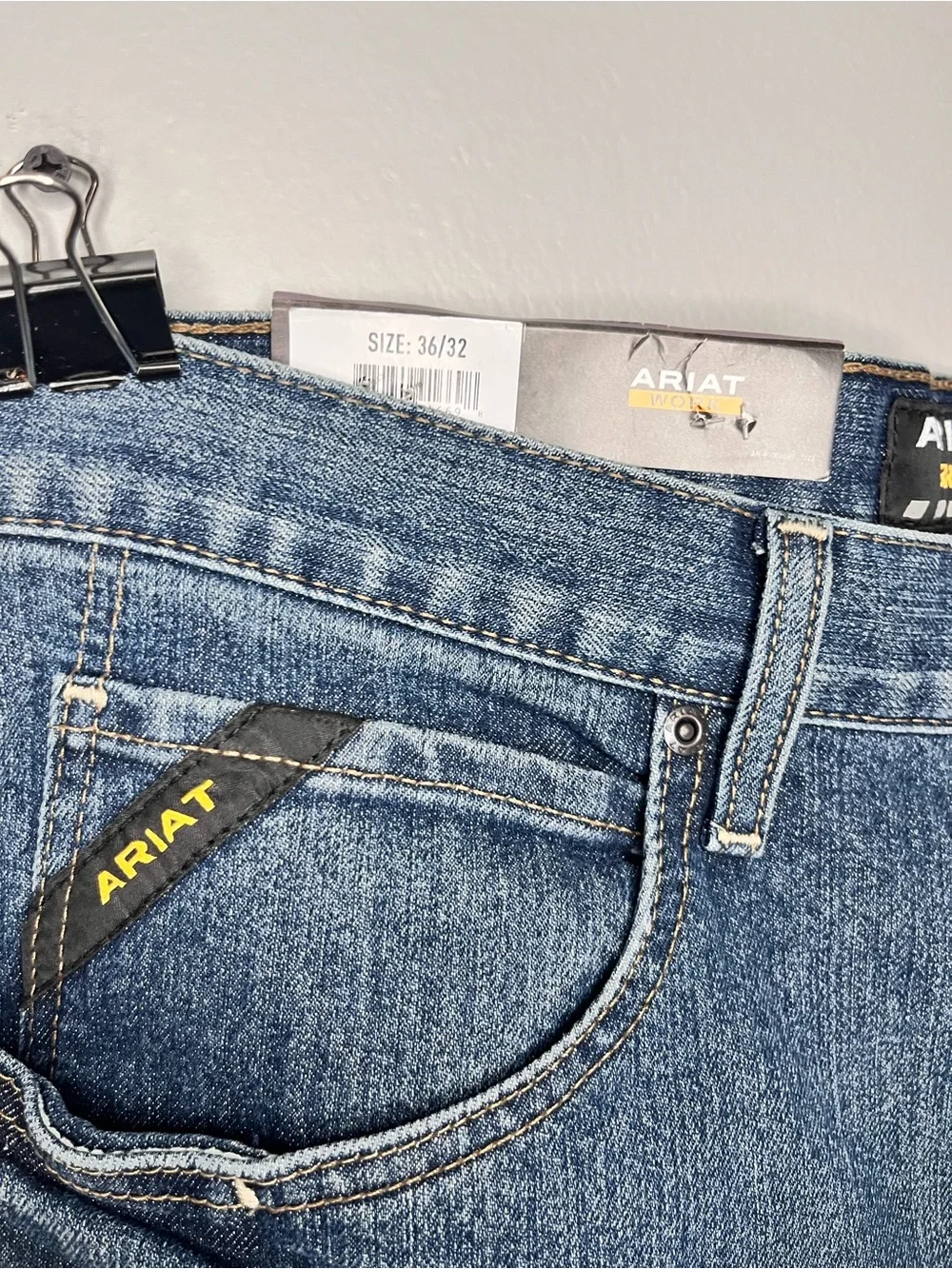 Ariat Rebar M4 Relaxed Boot Cut Jeans Mens 36x32 Maritime DuraStretch NWT